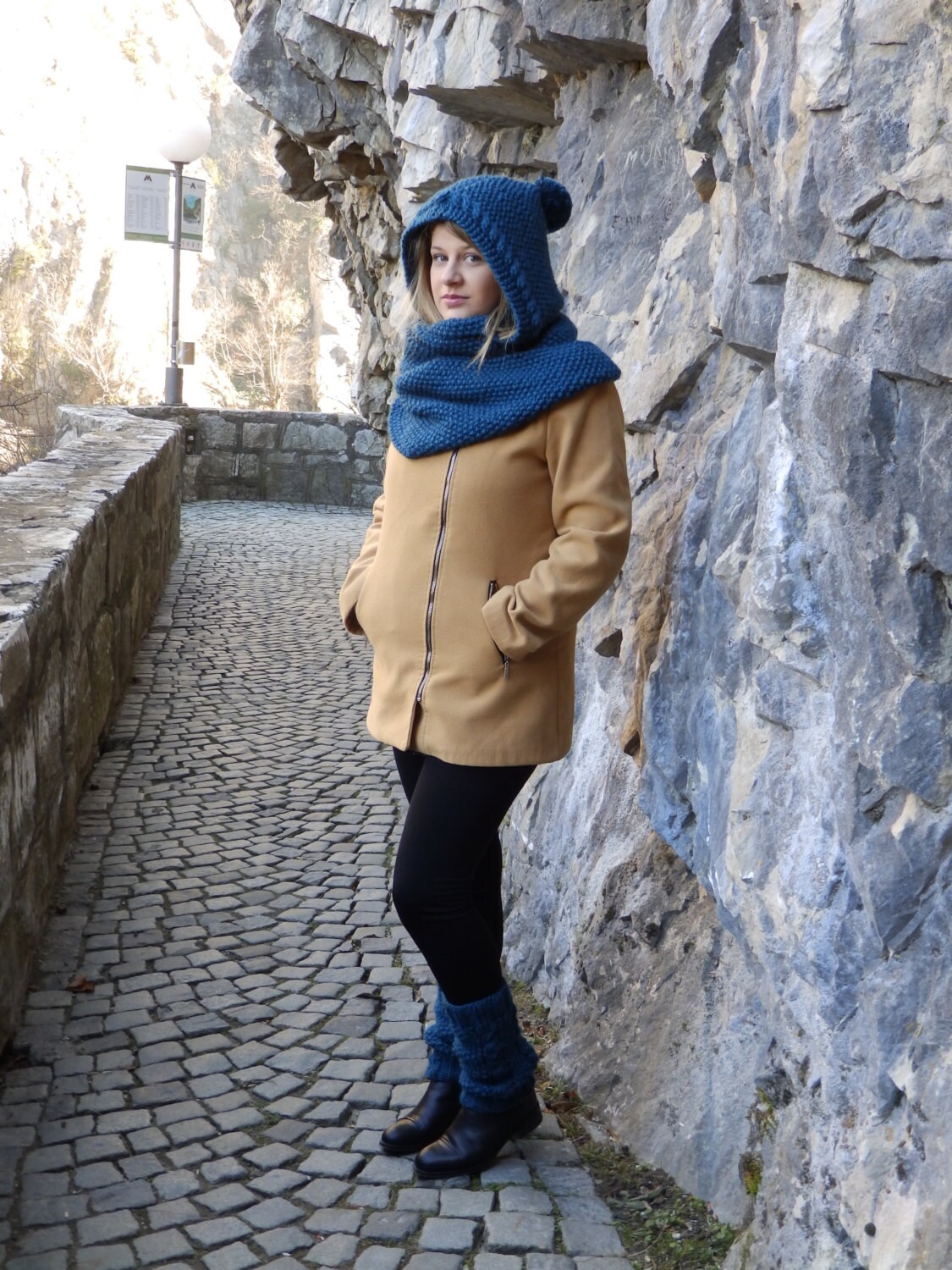 Alex Set Oversized Hoodie Cowl and Legwarmers, two patterns included