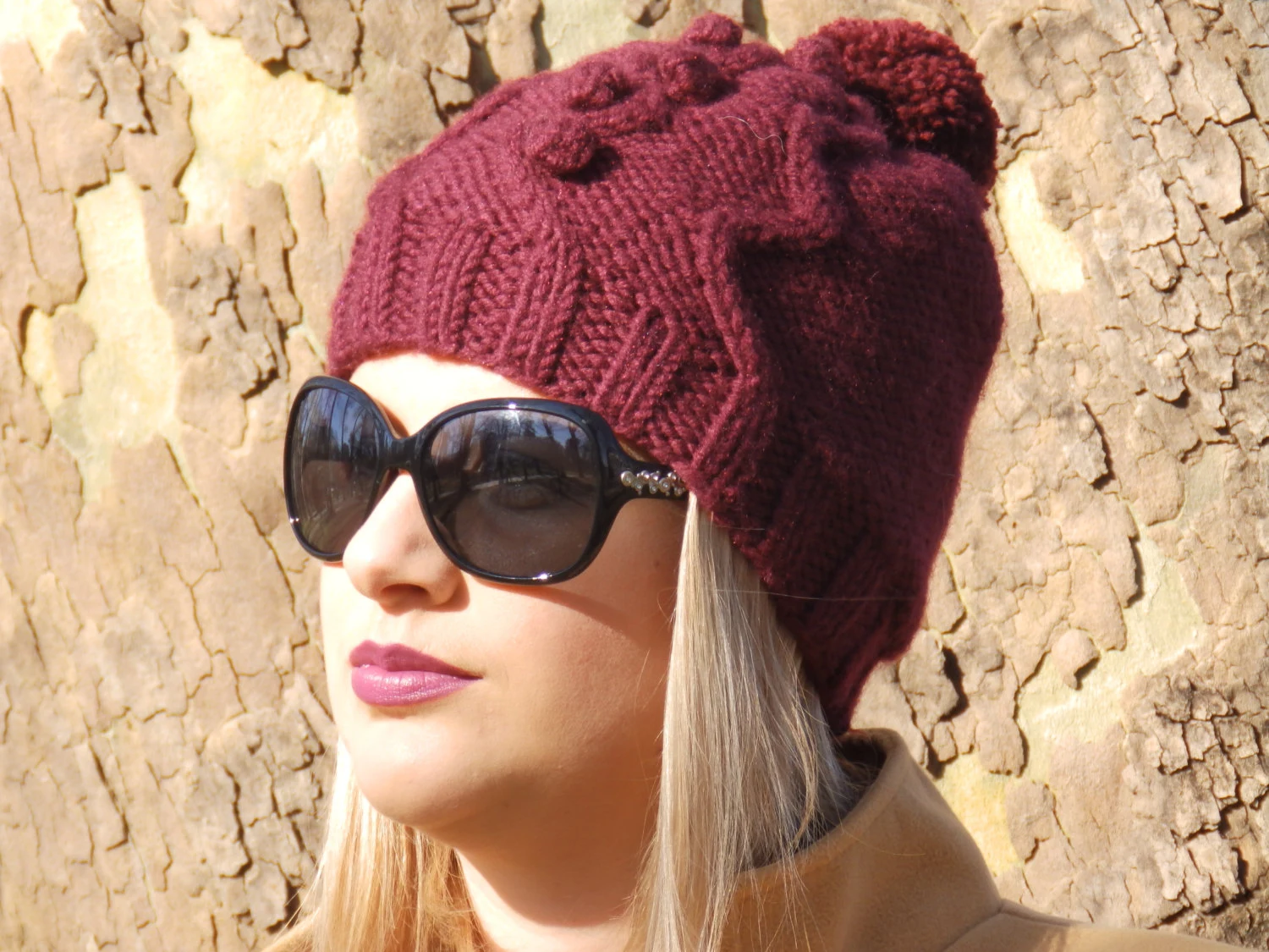 Cherry Berries Hat, Winter beanie hat