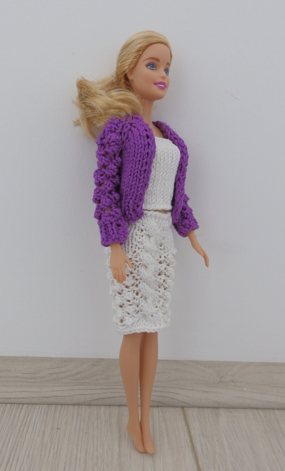 Barbie Outfit, Barbie Skirt, Barbie Top, Barbie Cardigan